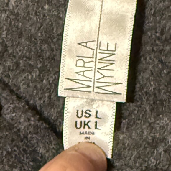 Marla Wynne Wool Blend Embroidery Topper Coat Womens Large Long Sleeve NWOT - Picture 7 of 11